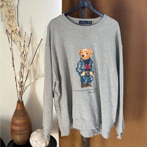 Polo by Ralph Lauren Gray Crewneck with Bear Design